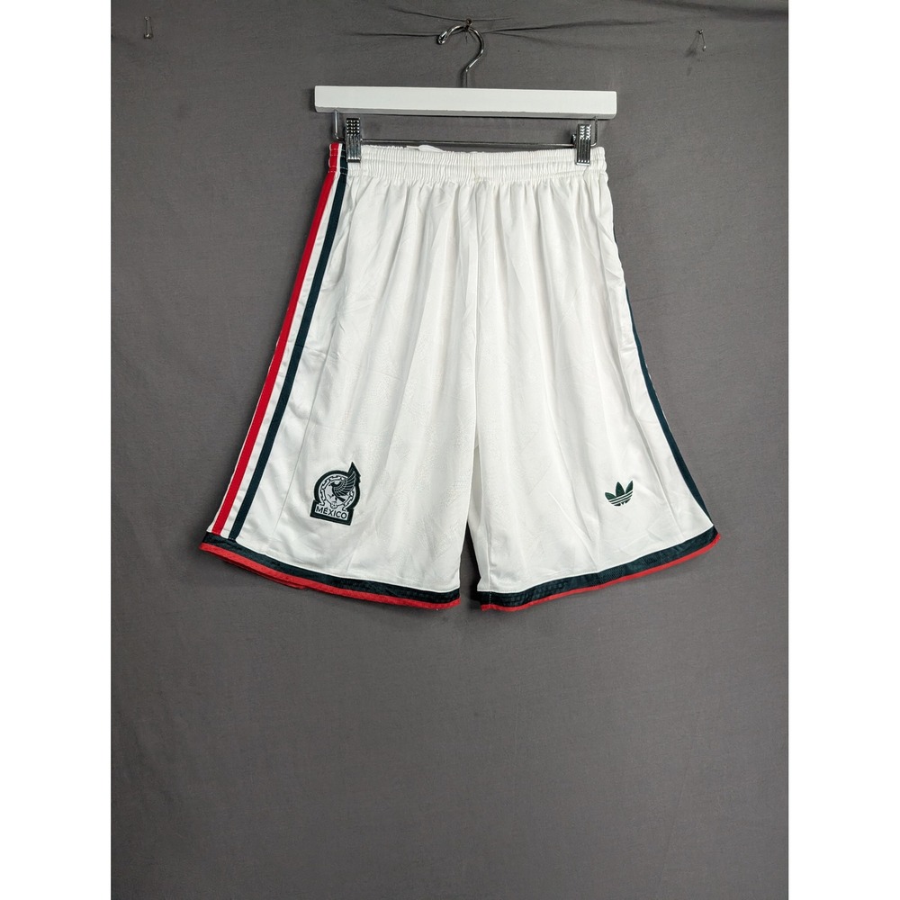 Mexico Soccer Shorts Mens Large White Red Green Striped Athletic Football 8538